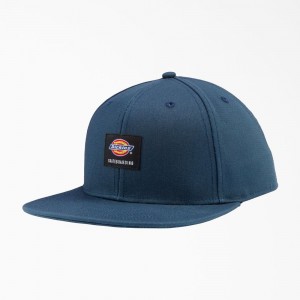 Women's Dickies Skateboarding Flat Bill Cap Blue | 9312608-NP