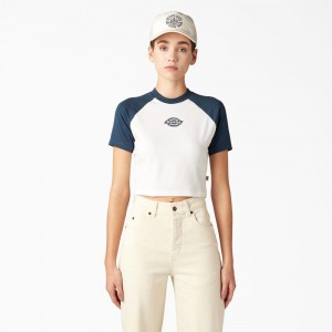 Women's Dickies Sodaville Cropped T-Shirt White | 0783652-RP