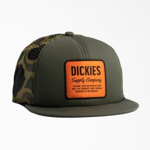 Women's Dickies Supply Company Trucker Hat Green | 9365487-VR