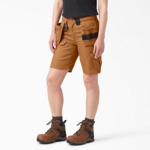 Women's Dickies Traeger x Relaxed Fit Shorts Brown | 4096832-AE