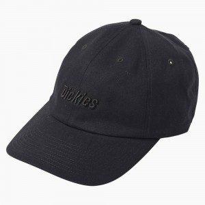 Women's Dickies Twill Cap Black | 8475190-HX