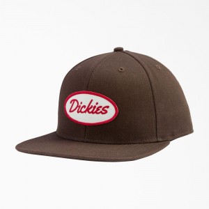 Women's Dickies Twill Flat Bill Cap Brown | 4162059-IN