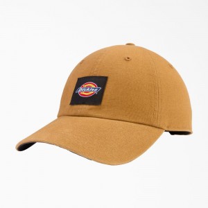 Women's Dickies Washed Canvas Cap Brown | 3196728-IU