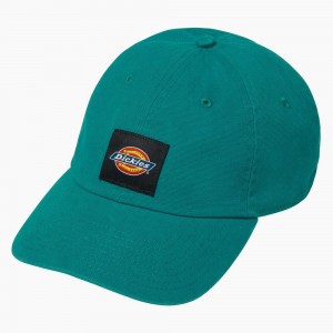 Women's Dickies Washed Canvas Cap Green | 0135267-BS