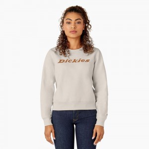 Women's Dickies Water Repellent Logo Sweatshirt Grey | 3189670-EJ