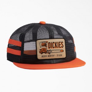 Women's Dickies Work Worthy Mesh Trucker Hat Orange | 2540137-RG