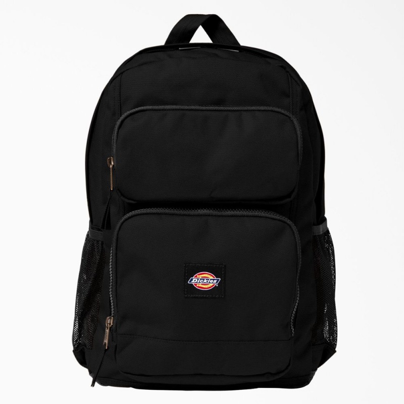 Kids\' Dickies Double Pocket Backpack Black | 2930576-SJ