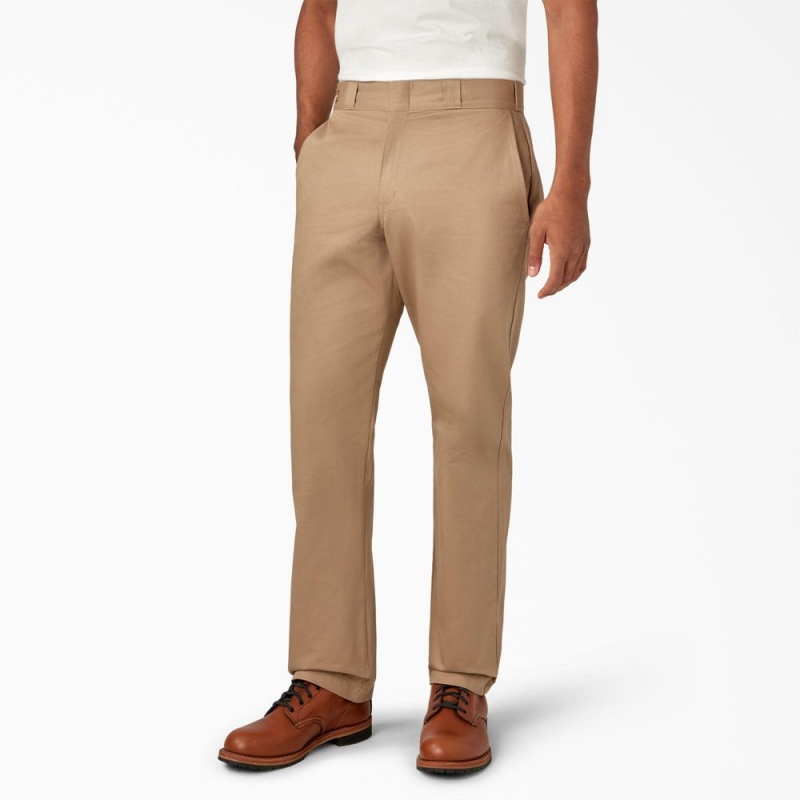 Men's Dickies 1922 Cotton Pants Khaki | 8074316-ND