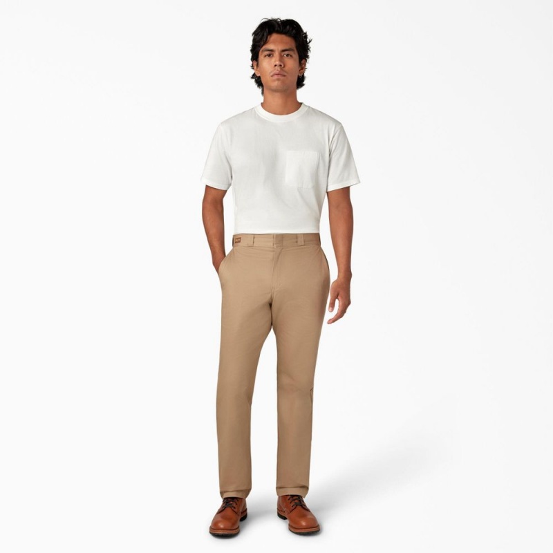 Men's Dickies 1922 Cotton Pants Khaki | 8074316-ND