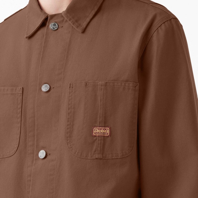 Men's Dickies 1922 Duck Chore Jacket Brown | 2103495-FV