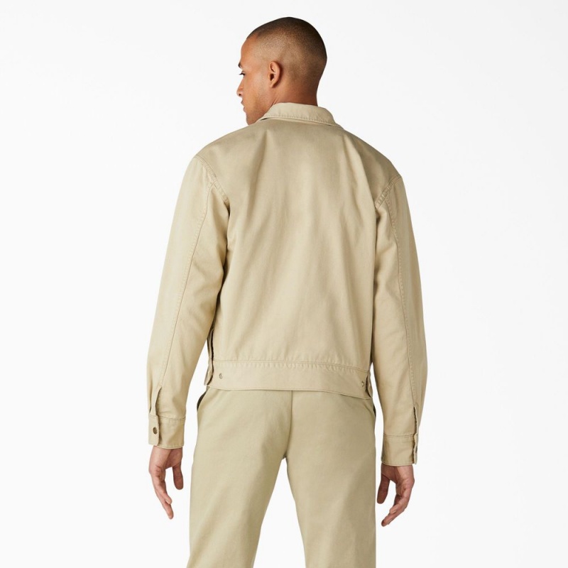 Men's Dickies 1922 Gas Station Twill Jacket Beige | 0946852-ZR