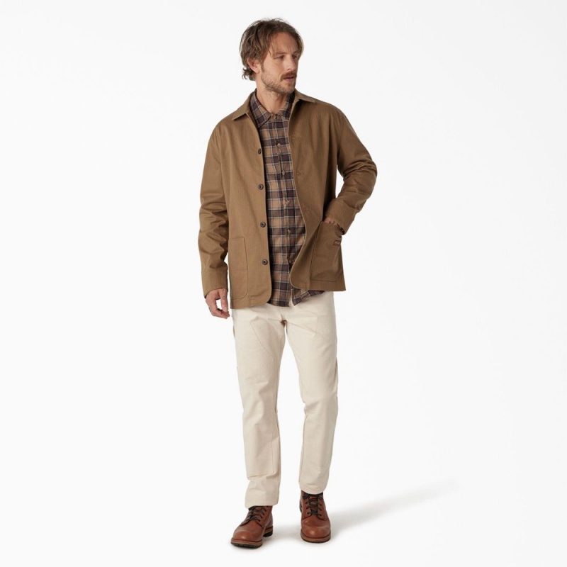 Men's Dickies 1922 Herringbone Jacket Brown | 9823576-GX