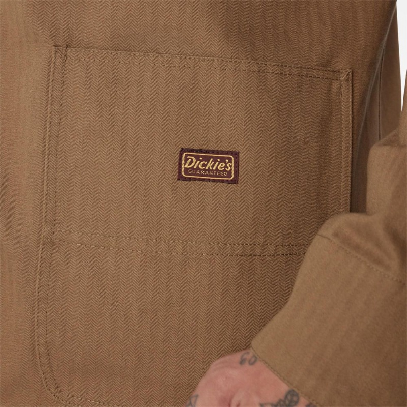 Men's Dickies 1922 Herringbone Jacket Brown | 9823576-GX