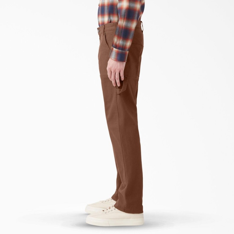 Men's Dickies 1922 Regular Fit Double Knee Pants Brown | 1874369-WE