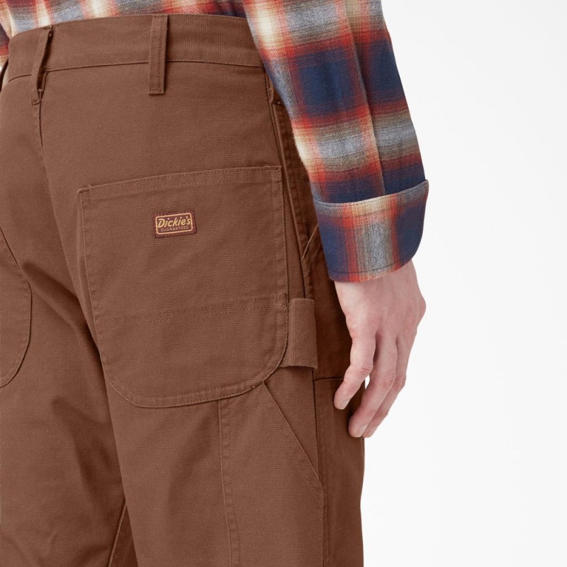 Men's Dickies 1922 Regular Fit Double Knee Pants Brown | 1874369-WE