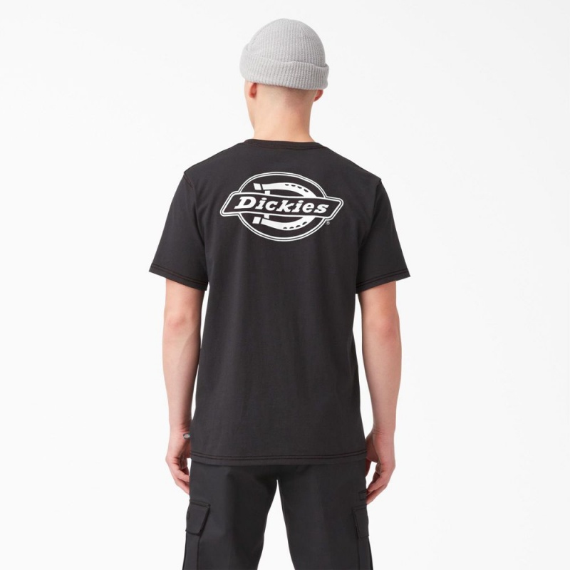 Men\'s Dickies Back Logo Graphic T-Shirt Black | 0431826-VK