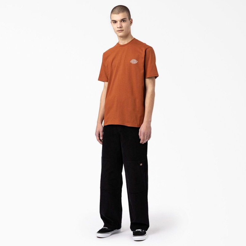 Men's Dickies Back Logo Graphic T-Shirt Brown | 0956714-TC