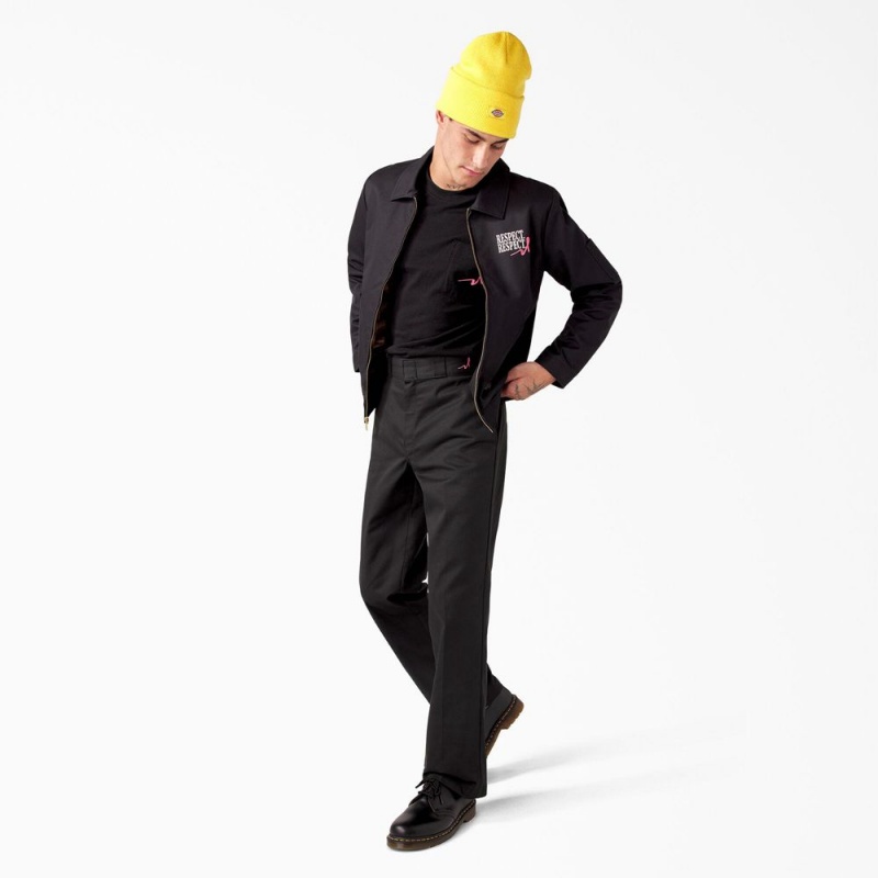 Men's Dickies Breast Cancer Awareness Cuffed Knit Beanie Yellow | 5296734-TB