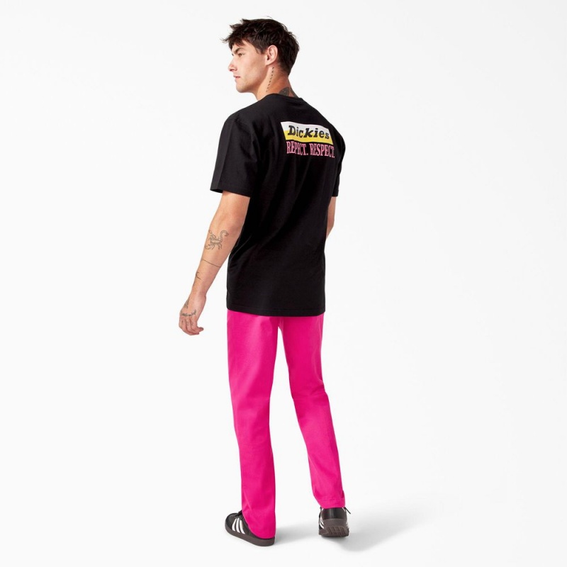 Men's Dickies Breast Cancer Awareness Heavyweight T-Shirt Black | 3246751-VJ