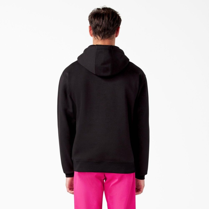 Men's Dickies Breast Cancer Awareness Logo Hoodie Black | 4583610-VT