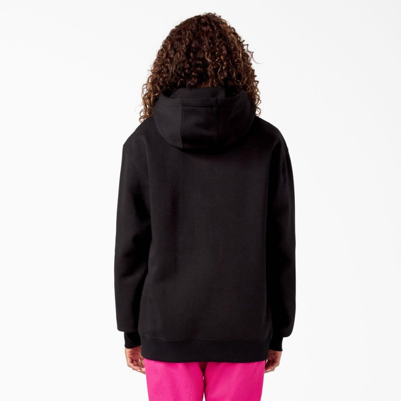 Men's Dickies Breast Cancer Awareness Logo Hoodie Black | 4583610-VT