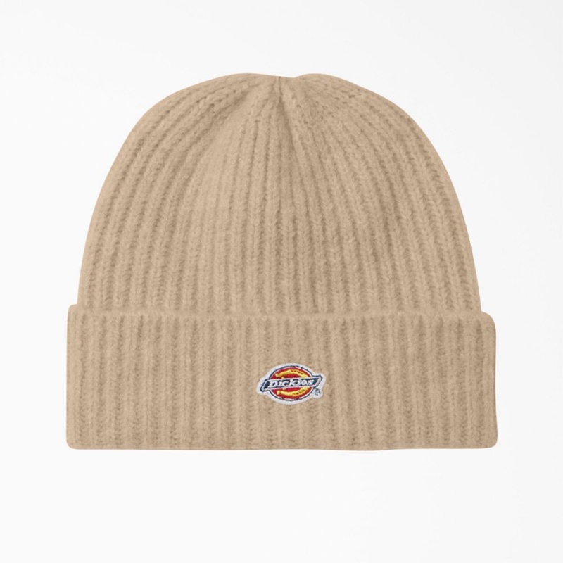 Men\'s Dickies Brewton Beanie Beige | 3970862-NR