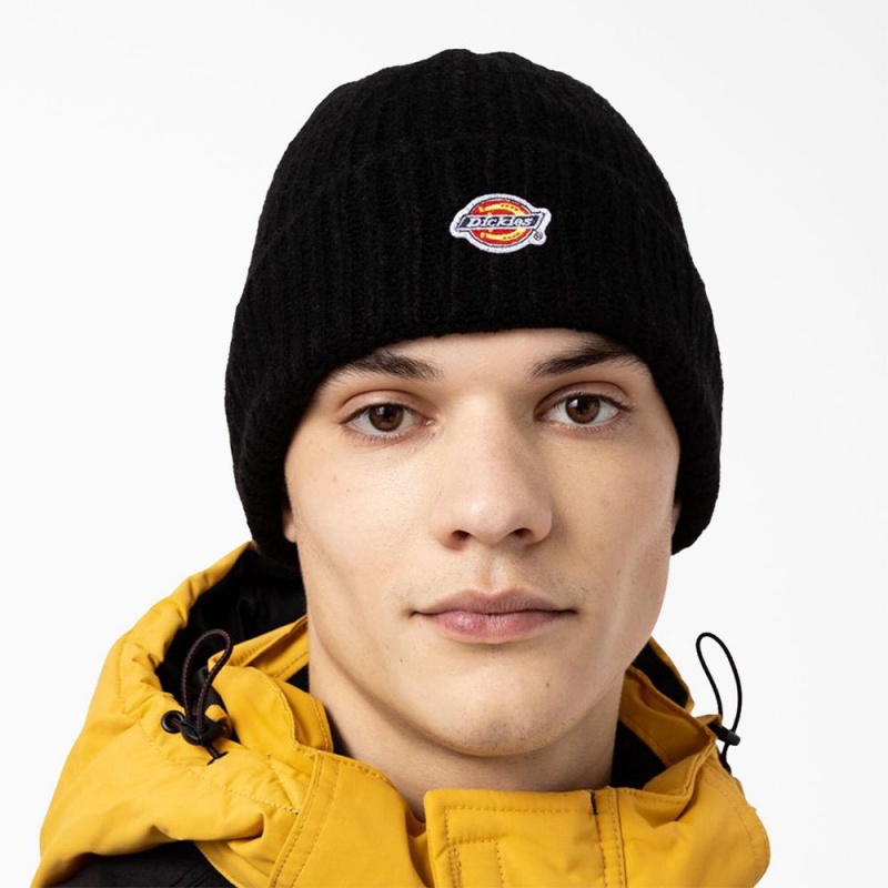 Men's Dickies Brewton Beanie Black | 1928367-SD