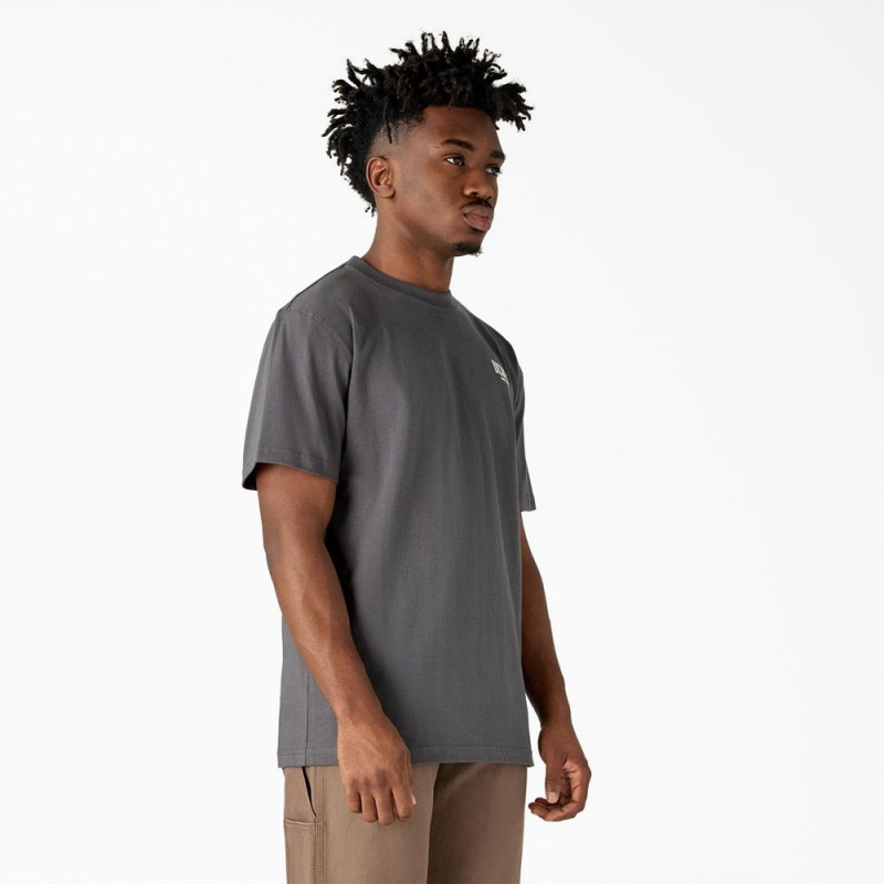 Men's Dickies Built to Last Heavyweight T-Shirt Grey | 1347850-JM