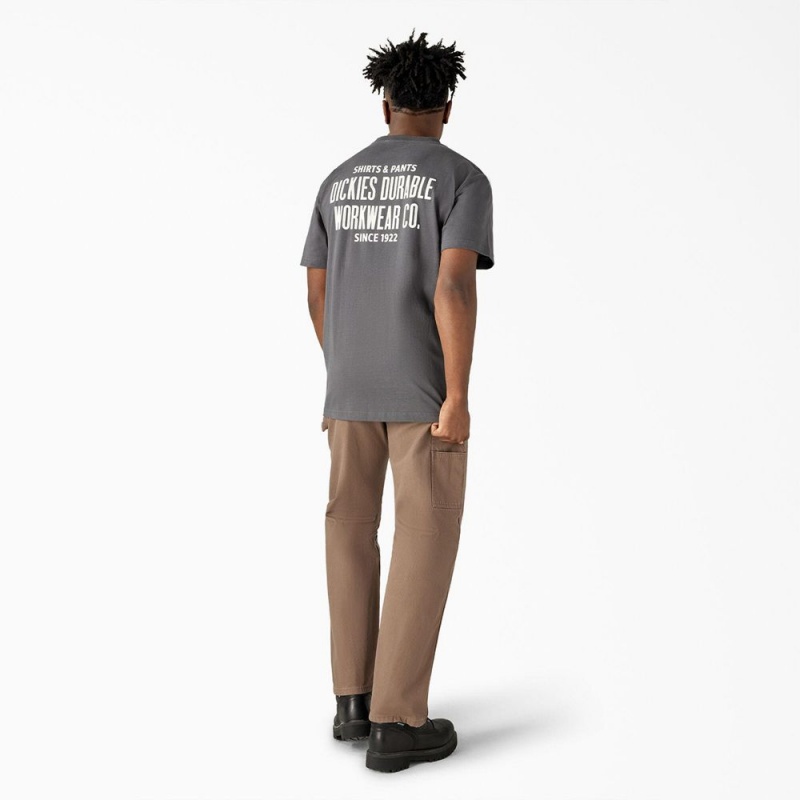 Men's Dickies Built to Last Heavyweight T-Shirt Grey | 1347850-JM