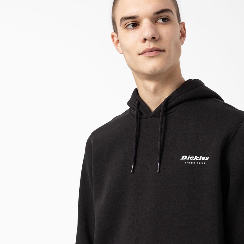 Men's Dickies Camden Box Graphic Hoodie Black | 7015382-ZC