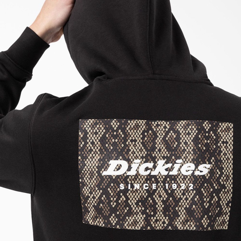 Men's Dickies Camden Box Graphic Hoodie Black | 7015382-ZC