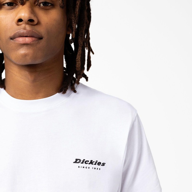 Men's Dickies Camden Box Graphic T-Shirt White | 8305492-KZ