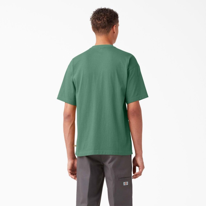 Men's Dickies Chest Logo Pocket T-Shirt Green | 1509342-XC