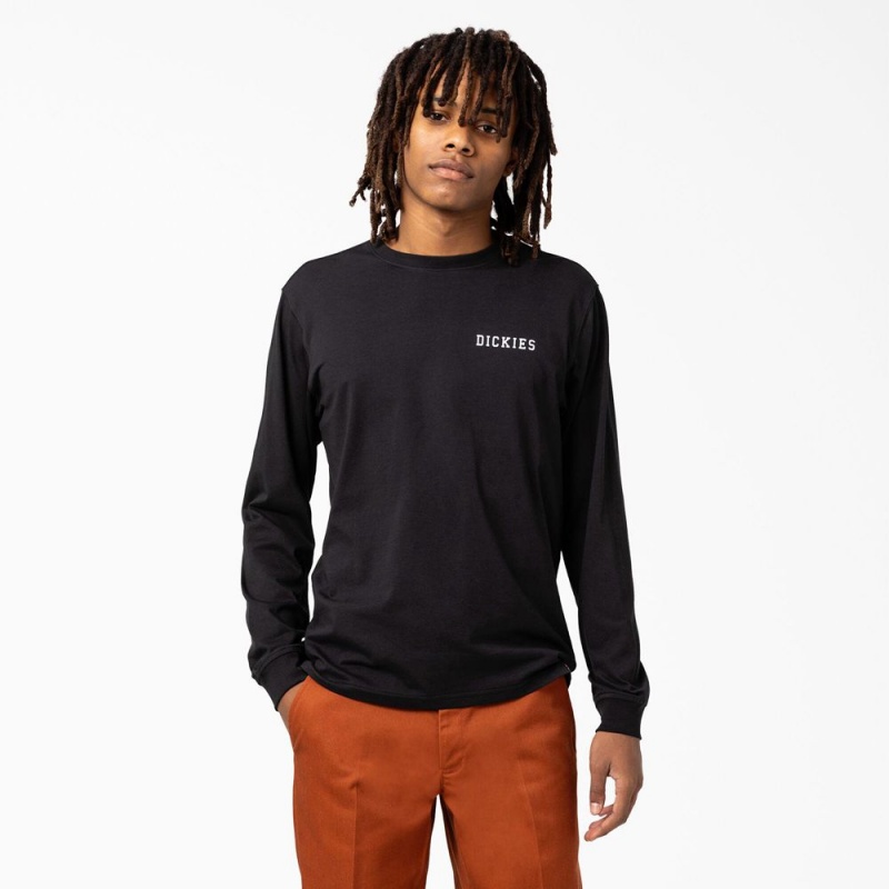 Men's Dickies Cleveland Long Sleeve T-Shirt Black | 2195047-YL