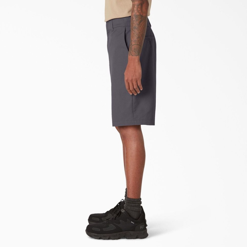 Men's Dickies Cooling Active Waist Shorts Grey | 7624859-AN