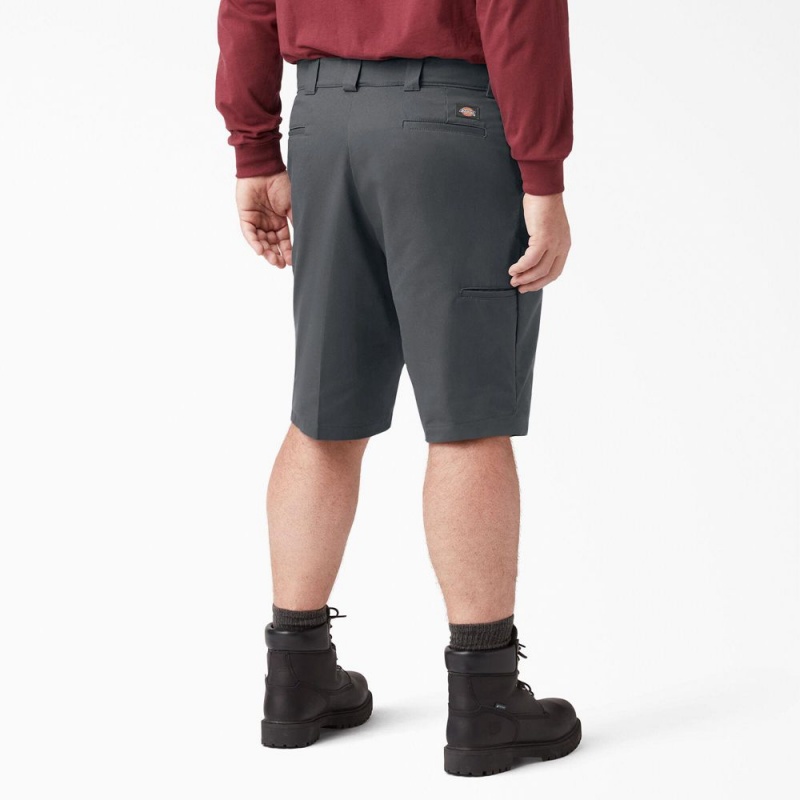 Men's Dickies Cooling Active Waist Shorts Grey | 7624859-AN