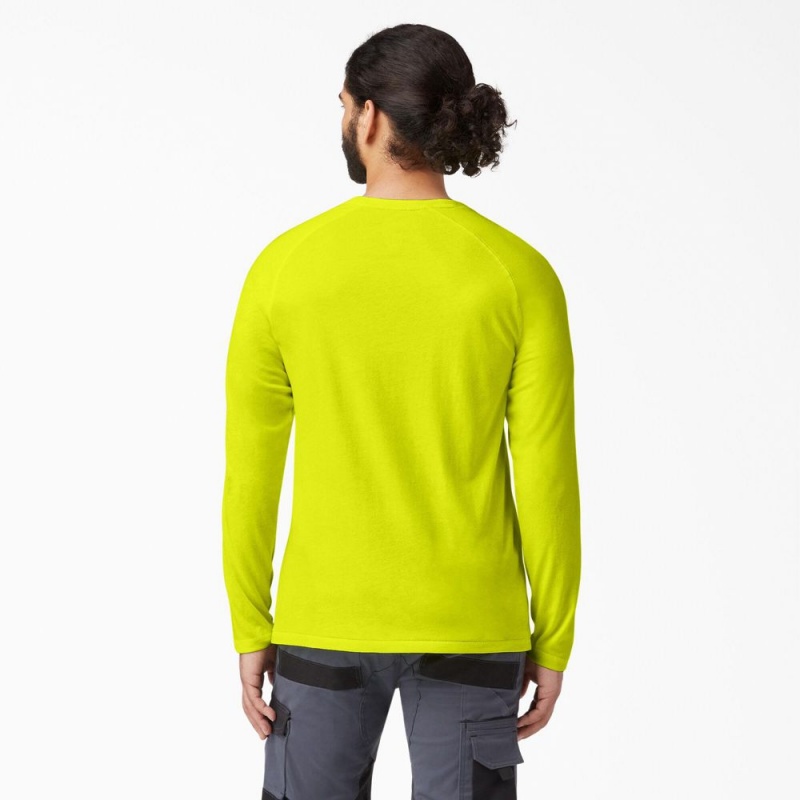 Men's Dickies Cooling Long Sleeve Pocket T-Shirt Green | 2506974-BT