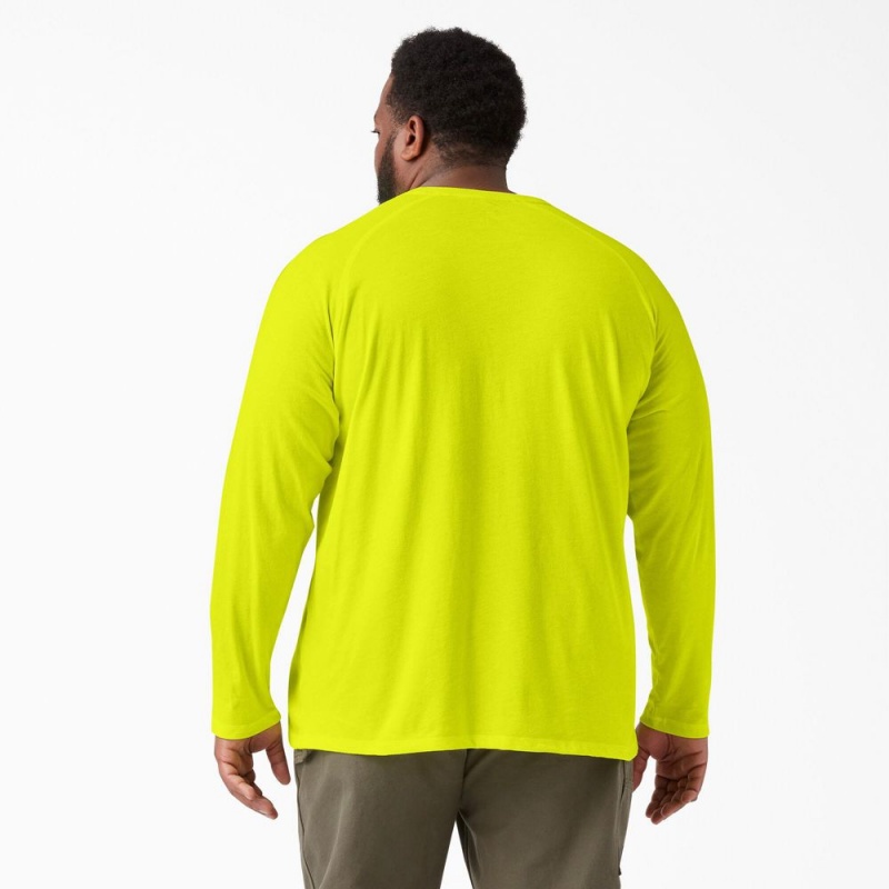 Men's Dickies Cooling Long Sleeve Pocket T-Shirt Green | 2506974-BT