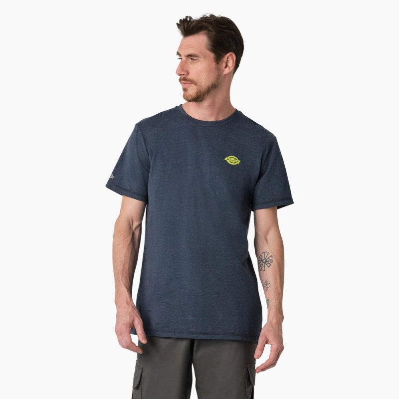 Men's Dickies Cooling Performance Graphic T-Shirt Navy | 8704569-CL