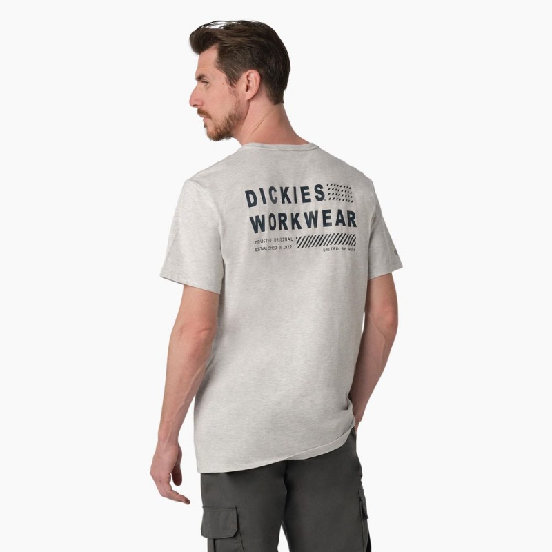 Men\'s Dickies Cooling Performance Graphic T-Shirt Grey | 2180693-WB