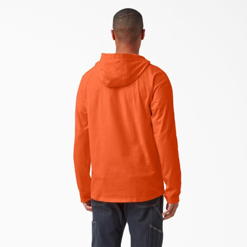 Men's Dickies Cooling Performance Sun Hoodie Orange | 9231806-FE