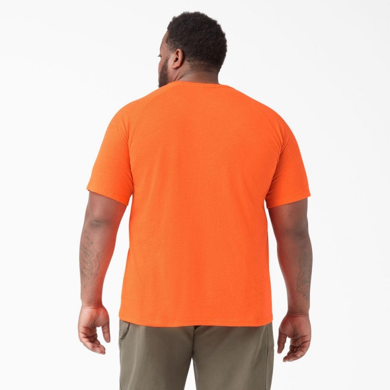 Men's Dickies Cooling Short Sleeve Pocket T-Shirt Orange | 6351024-BL