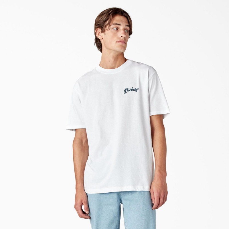 Men's Dickies Dighton Graphic T-Shirt White | 1475302-ML