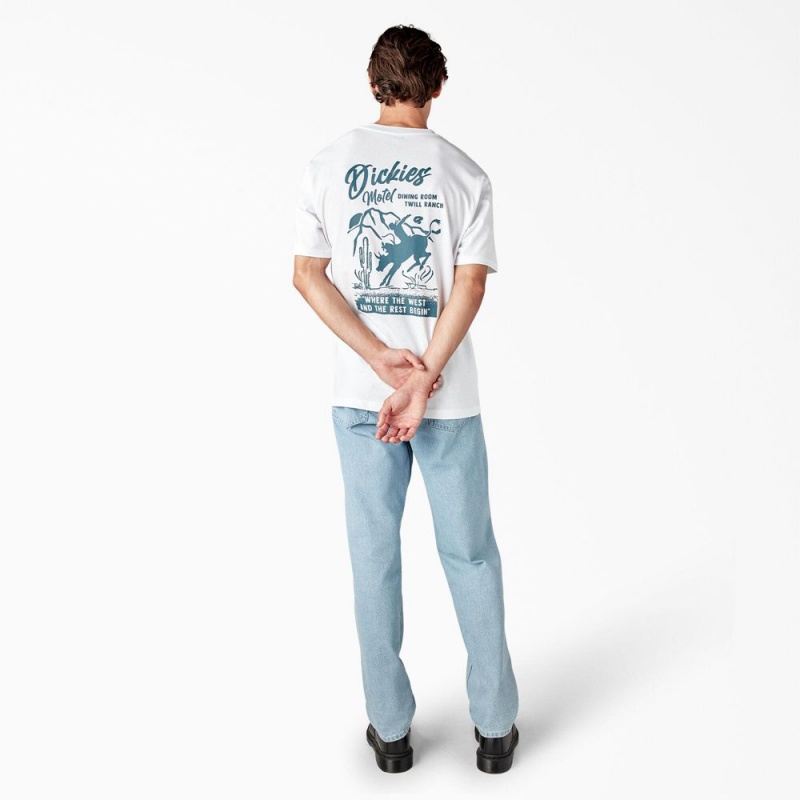 Men's Dickies Dighton Graphic T-Shirt White | 1475302-ML