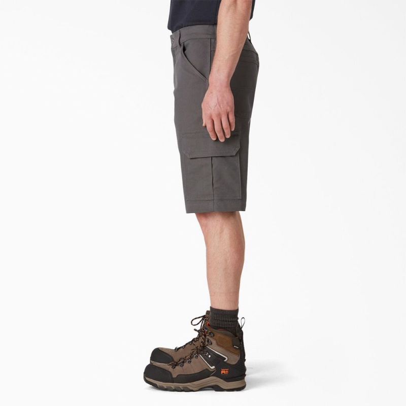 Men's Dickies DuraTech Ranger Relaxed Fit Duck Shorts Grey | 3215468-BW