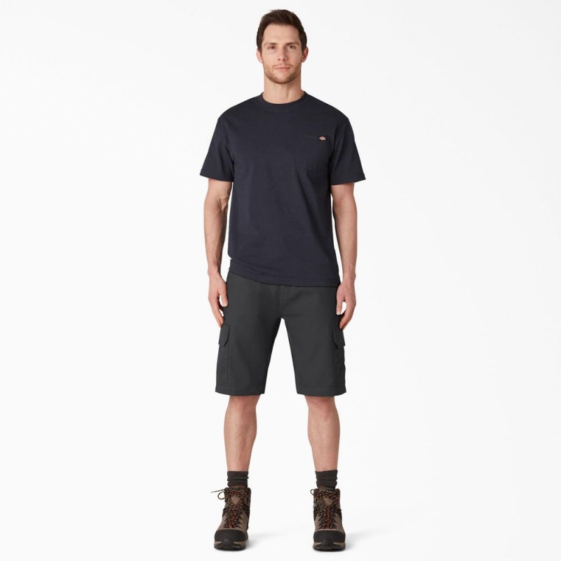 Men's Dickies DuraTech Ranger Relaxed Fit Duck Shorts Black | 4658231-QD