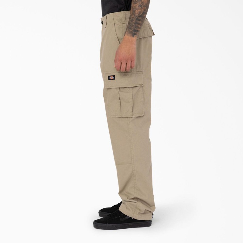 Men's Dickies Eagle Bend Relaxed Fit Double Knee Cargo Pants Grey | 4829715-EP