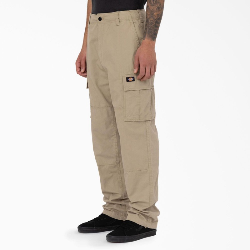 Men's Dickies Eagle Bend Relaxed Fit Double Knee Cargo Pants Grey | 4829715-EP