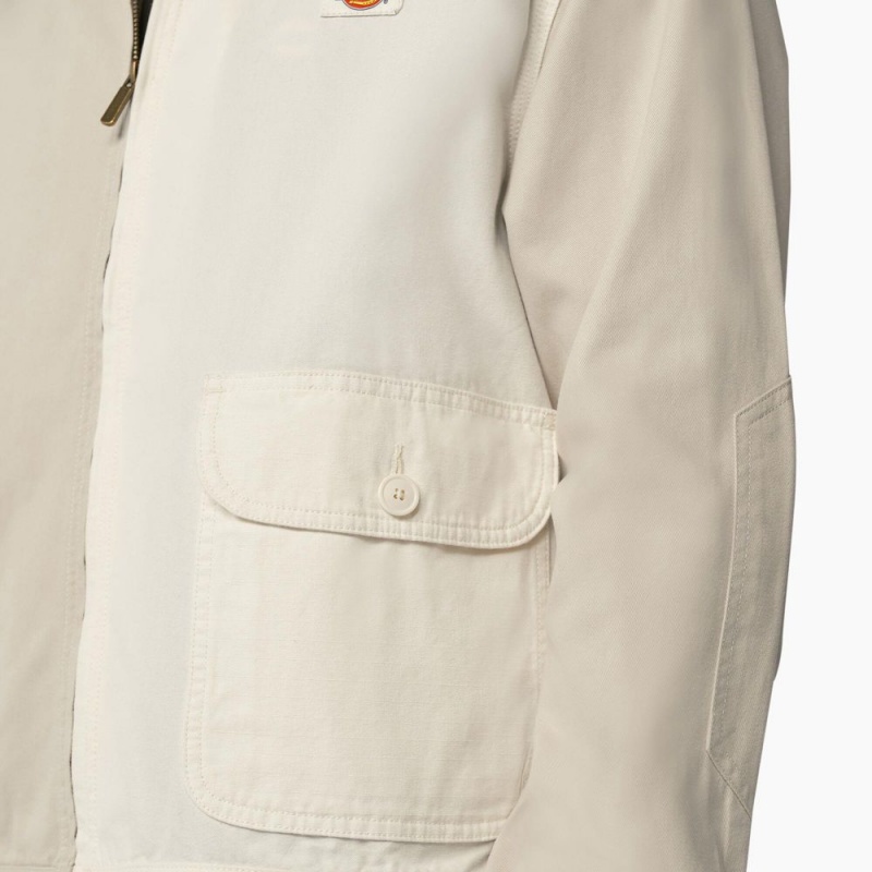 Men's Dickies Eddyville Jacket White | 2804397-IE