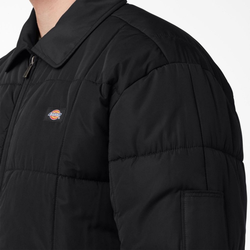 Men's Dickies Eisenhower Puffer Jacket Black | 3604175-LE